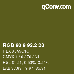 カラーコード: RGB 90.9 92.2 28 | qconv.com