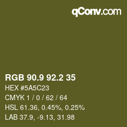 Color code: RGB 90.9 92.2 35 | qconv.com