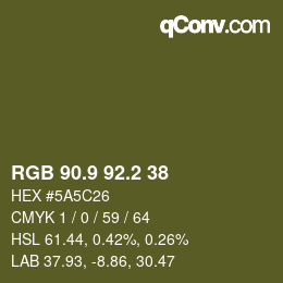 Código de color: RGB 90.9 92.2 38 | qconv.com