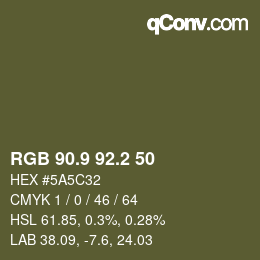 カラーコード: RGB 90.9 92.2 50 | qconv.com