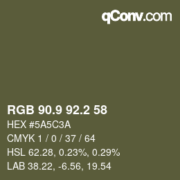 カラーコード: RGB 90.9 92.2 58 | qconv.com