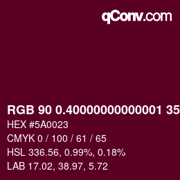 カラーコード: RGB 90 0.40000000000001 35.4 | qconv.com