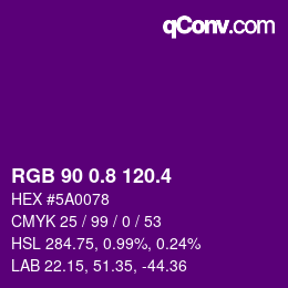 カラーコード: RGB 90 0.8 120.4 | qconv.com