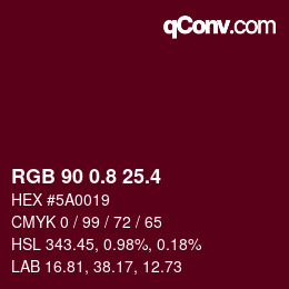 カラーコード: RGB 90 0.8 25.4 | qconv.com