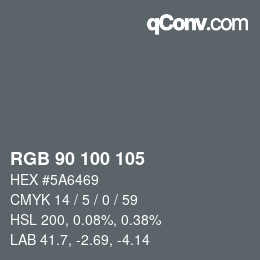 カラーコード: RGB 90 100 105 | qconv.com