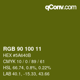 Color code: RGB 90 100 11 | qconv.com