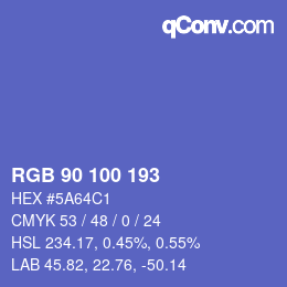 Color code: RGB 90 100 193 | qconv.com