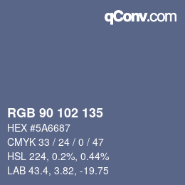 Farbcode: RGB 90 102 135 | qconv.com