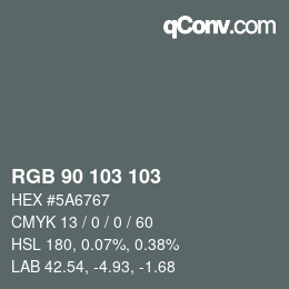 カラーコード: RGB 90 103 103 | qconv.com