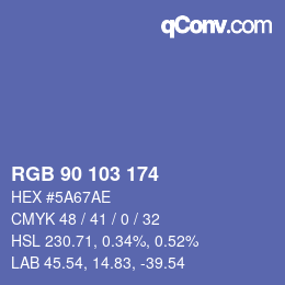 Color code: RGB 90 103 174 | qconv.com