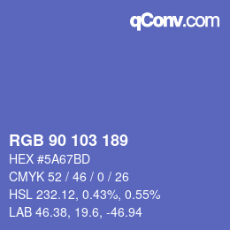 Color code: RGB 90 103 189 | qconv.com