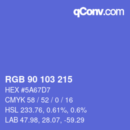 カラーコード: RGB 90 103 215 | qconv.com
