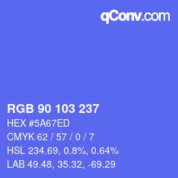 Color code: RGB 90 103 237 | qconv.com