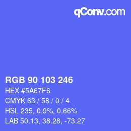 Color code: RGB 90 103 246 | qconv.com