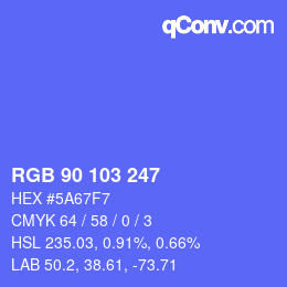 Color code: RGB 90 103 247 | qconv.com