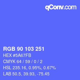 Color code: RGB 90 103 251 | qconv.com