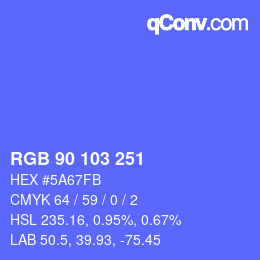 Color code: RGB 90 103 251 | qconv.com