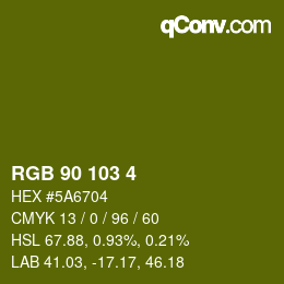 Color code: RGB 90 103 4 | qconv.com
