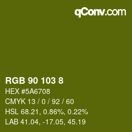 Farbcode: RGB 90 103 8 | qconv.com