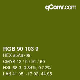 颜色代码: RGB 90 103 9 | qconv.com
