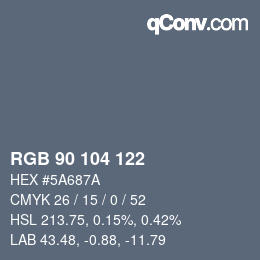 カラーコード: RGB 90 104 122 | qconv.com
