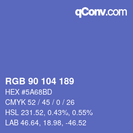 Color code: RGB 90 104 189 | qconv.com