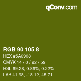 Color code: RGB 90 105 8 | qconv.com