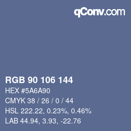 カラーコード: RGB 90 106 144 | qconv.com