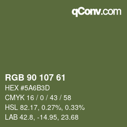 Farbcode: RGB 90 107 61 | qconv.com