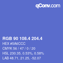 カラーコード: RGB 90 108.4 204.4 | qconv.com