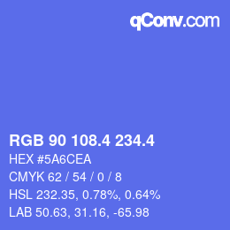 カラーコード: RGB 90 108.4 234.4 | qconv.com