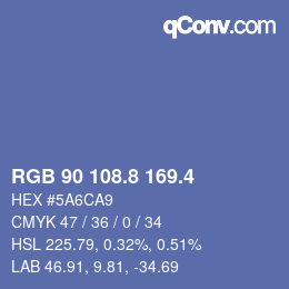 カラーコード: RGB 90 108.8 169.4 | qconv.com