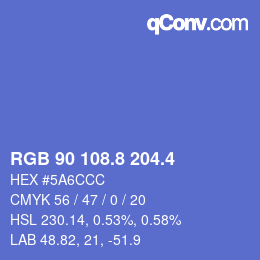 カラーコード: RGB 90 108.8 204.4 | qconv.com