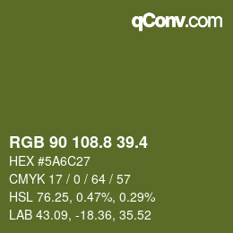 カラーコード: RGB 90 108.8 39.4 | qconv.com