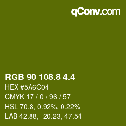カラーコード: RGB 90 108.8 4.4 | qconv.com