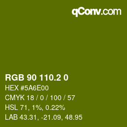 カラーコード: RGB 90 110.2 0 | qconv.com