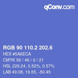 カラーコード: RGB 90 110.2 202.6 | qconv.com