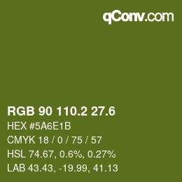 カラーコード: RGB 90 110.2 27.6 | qconv.com