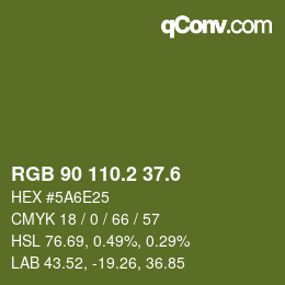カラーコード: RGB 90 110.2 37.6 | qconv.com