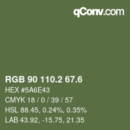 カラーコード: RGB 90 110.2 67.6 | qconv.com