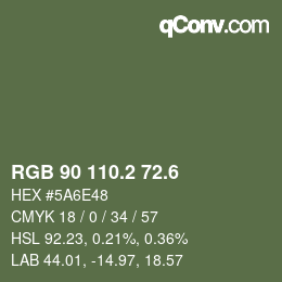 カラーコード: RGB 90 110.2 72.6 | qconv.com