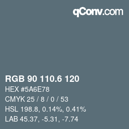 カラーコード: RGB 90 110.6 120 | qconv.com