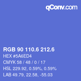 カラーコード: RGB 90 110.6 212.6 | qconv.com