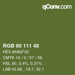 Farbcode: RGB 90 111 48 | qconv.com