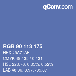 Código de color: RGB 90 113 175 | qconv.com