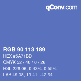 Color code: RGB 90 113 189 | qconv.com