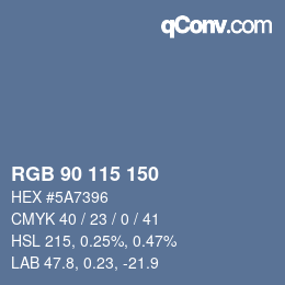 Code couleur: RGB 90 115 150 | qconv.com