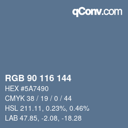 颜色代码: RGB 90 116 144 | qconv.com