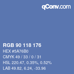 Farbcode: RGB 90 118 176 | qconv.com
