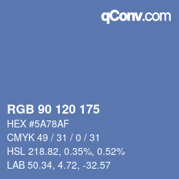 Farbcode: RGB 90 120 175 | qconv.com
